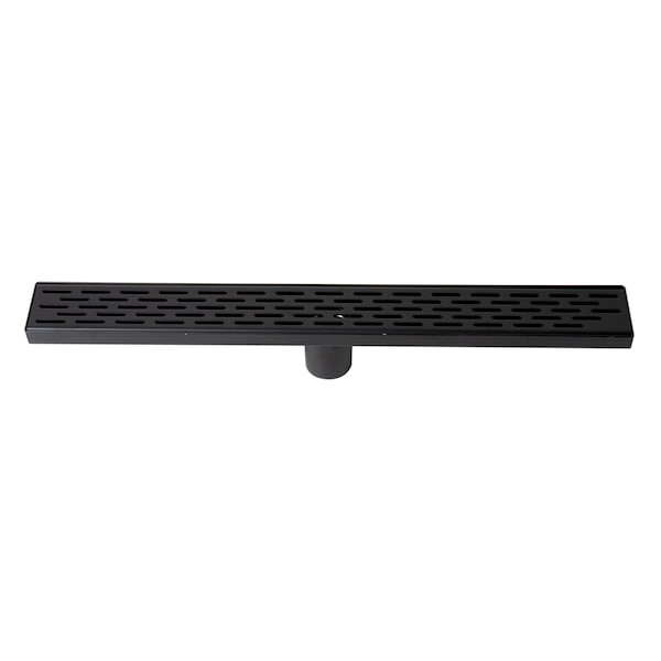 Alfi Brand 24" Black Matte Stainless Steel Linear Shower Drain with Groove Holes ABLD24C-BM - main
